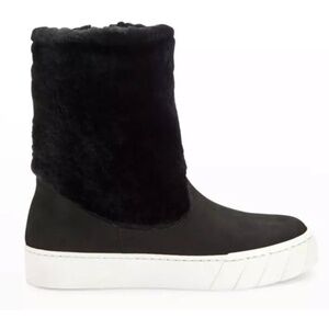 Aquatalia Nelle Suede Shearling Zip Boots